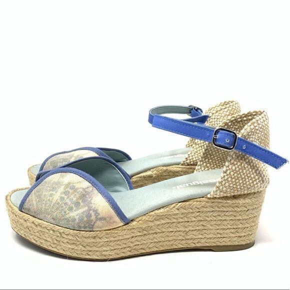 Desigual Espadrille Peep Toe Wedge Sandal - Picture 1 of 8